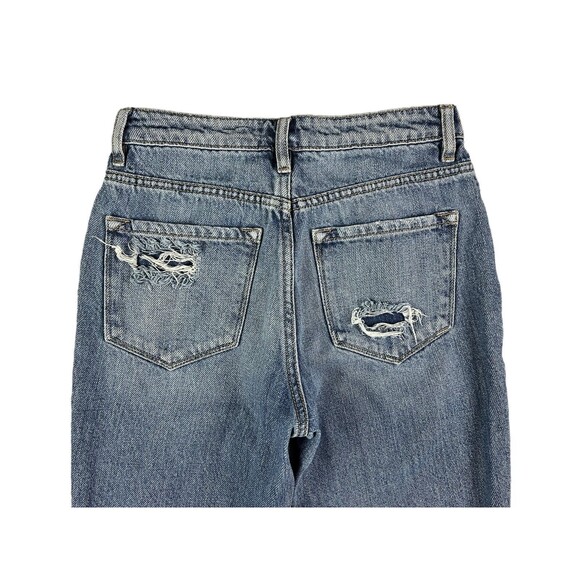 KanCan Ultra High Rise Straight Ripped Jeans Women's Size 24 Released Hem - Picture 5 of 9